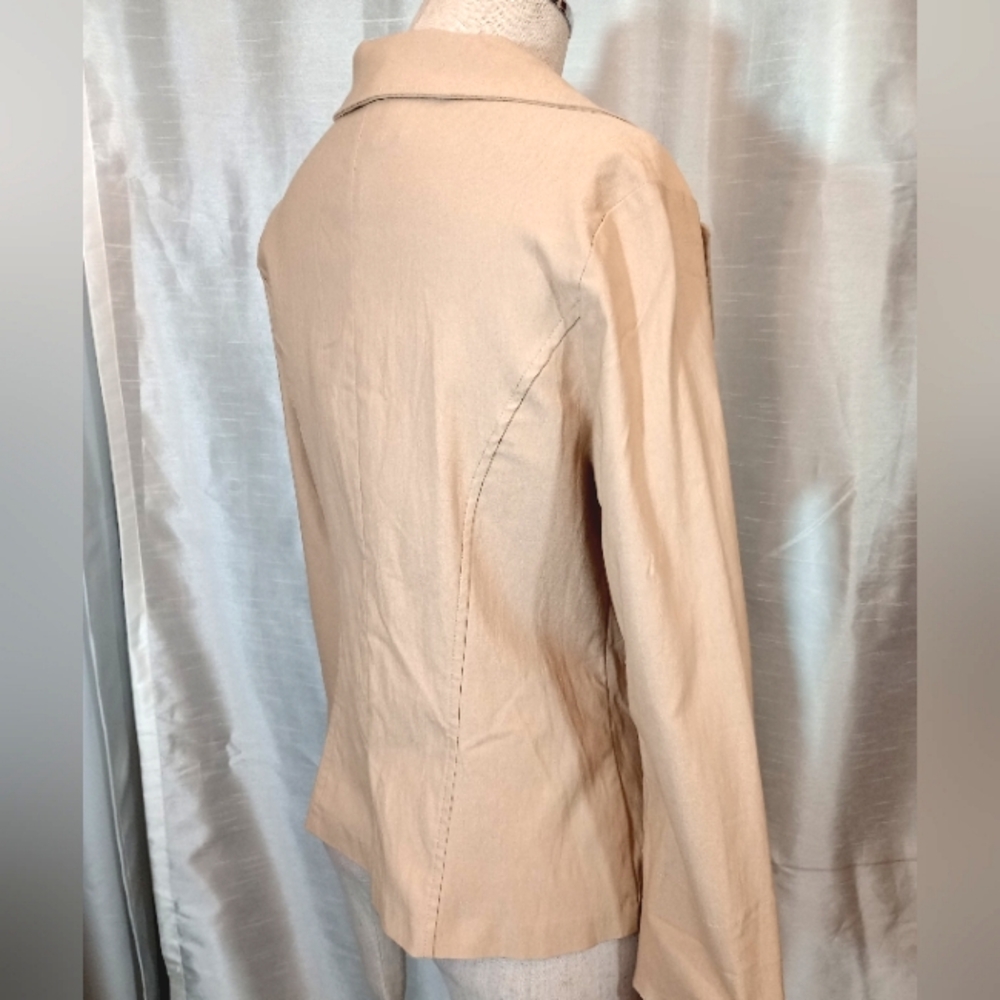 Papaya TAG Girls Blazer, RollUp- 3/4 to down sleeve, BttnUp, Collar, tan, L - Picture 6 of 11